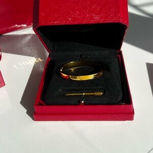 Cartier Gold Bracelet with Tool in Red Box
